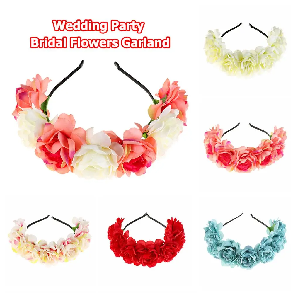 Fashion Princess Hair Accessories Bohemia Beach Headwear Wedding Party Women Flower Headband Bride Headhoop