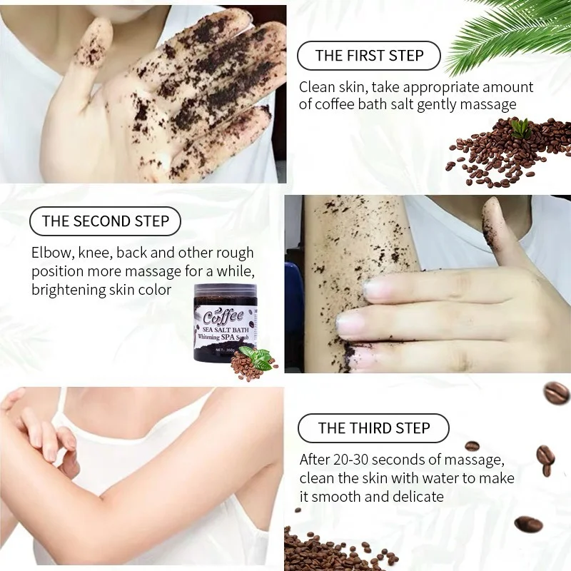 350g coffee bubble bath salt to chicken skin moisturizing exfoliating dead skin moisturizing sea salt Free shipping