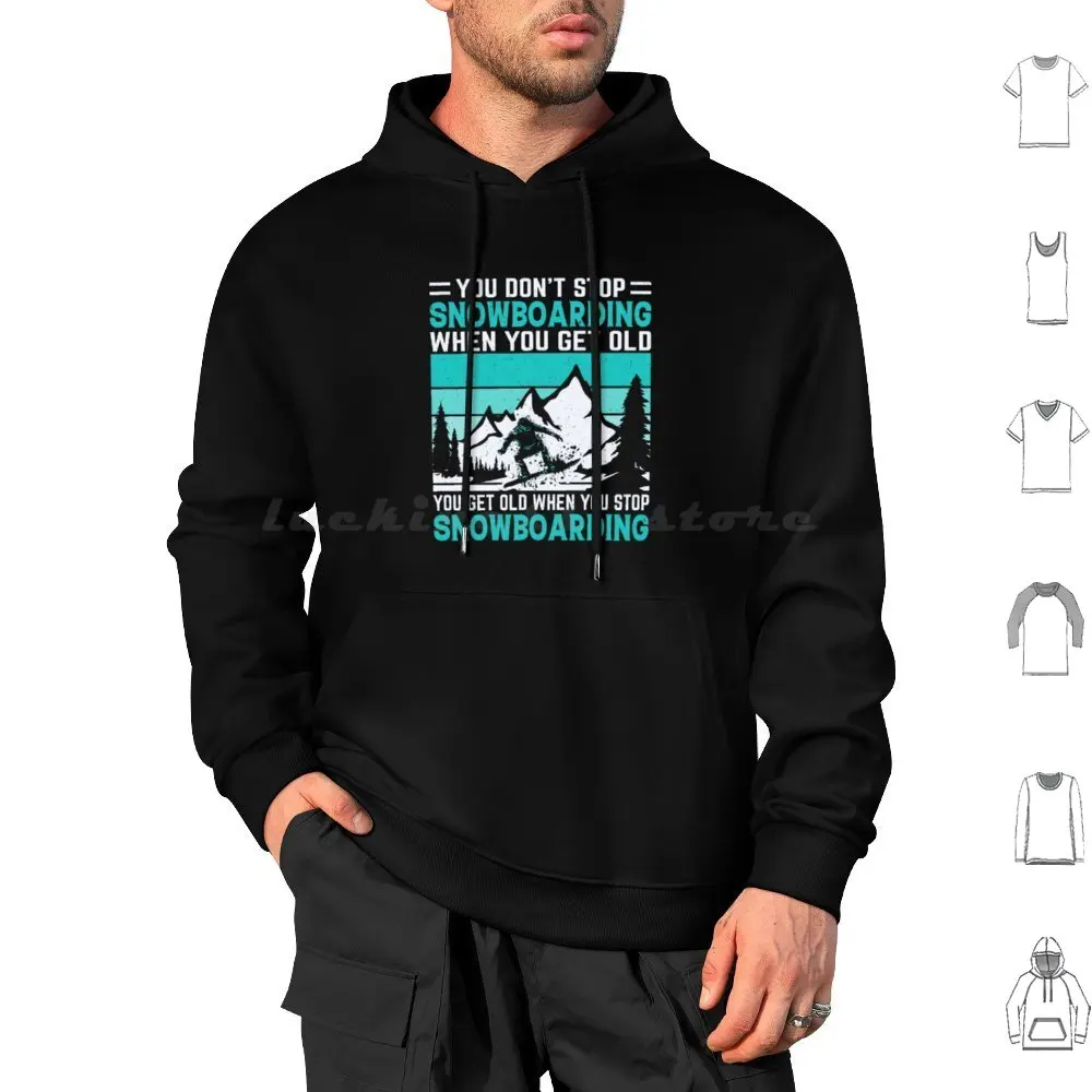 Retro Distressed Snowboarding Print Hoodies Long Sleeve Snowboard Snowboarding Skiing Skier Snowboarder Ski Resort