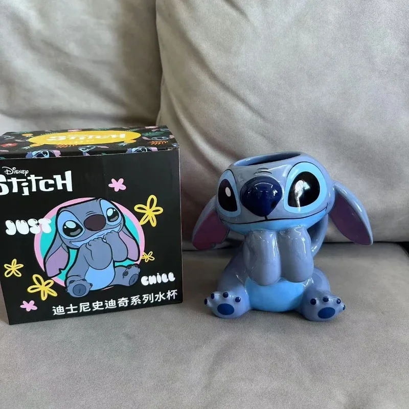 

Disney Anime Lilo&Stitch Ceramic Stereoscopic Water Cup Stitch Office Milk Coffee Mug Cartoon Vase Ornament Xmas Gift