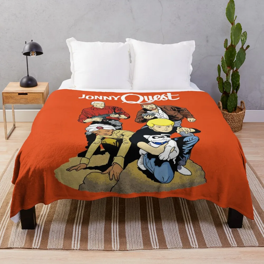 

60s Jonny Quest Tribute with Main Characters Throw Blanket bed plaid Hair Blanket