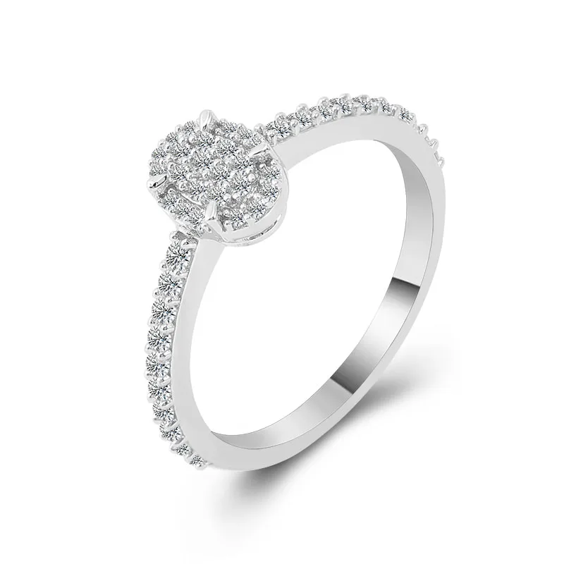 

Round Halo Engagement Ring 10k/14k/18k Solid Gold Pave Setting Moissanite Ring Anniversary Promise Ring Jewelry Gift for women