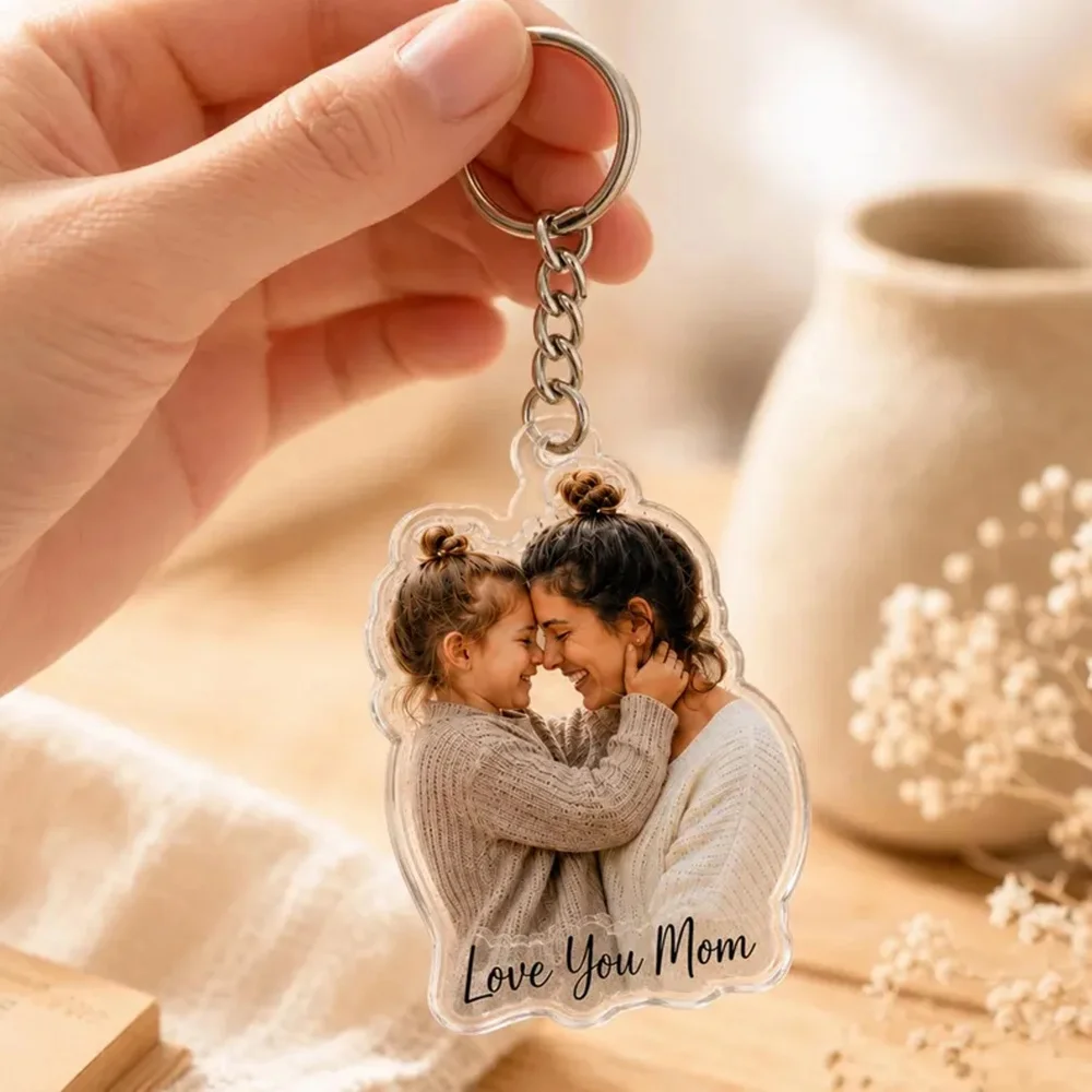 Personalized Photo Acrylic Keychain, Family Keepsake