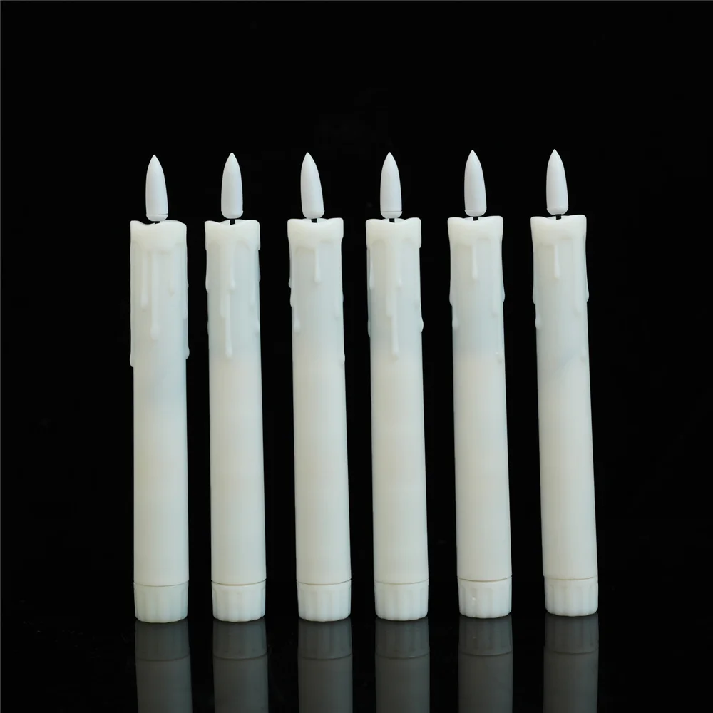 2/3/6 Stück kurze flammenlose dekorative Kerzen mit Fernbedienung, 17,8 cm, Kunststoff, für Weihnachten, Hochzeit, Valentinstag, Timer, LED-Kerze – Detail 1