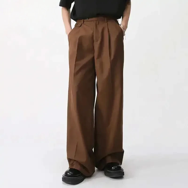 

Men's Wear Spring New Suit Pants Loose Straight Korean Fashion Simple Solid Color Male Casual Trousers Wide Leg 9A6959