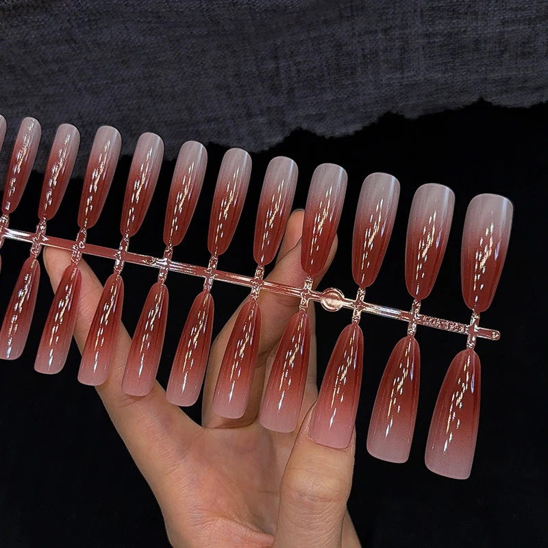 30Pcs Gradient Nude Color Fake Nail Press On Quick Extension Matte Wearable False Nails Natural Multi-Style Full Cover Nail Tips