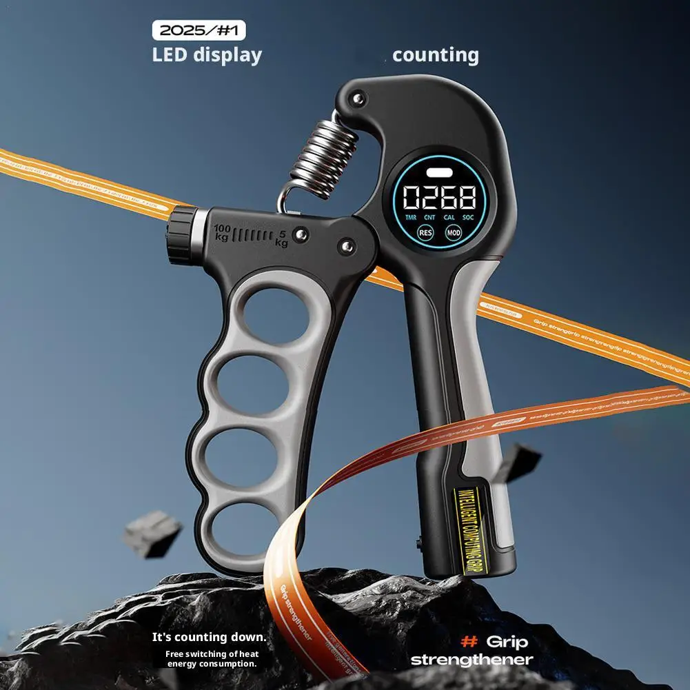 

5-100 кг сила захвата тренажерный зал расширитель запястья усилитель рук регулируемый светодиодный счетный дисплей мышцы фитнес силовые упражнения для рук