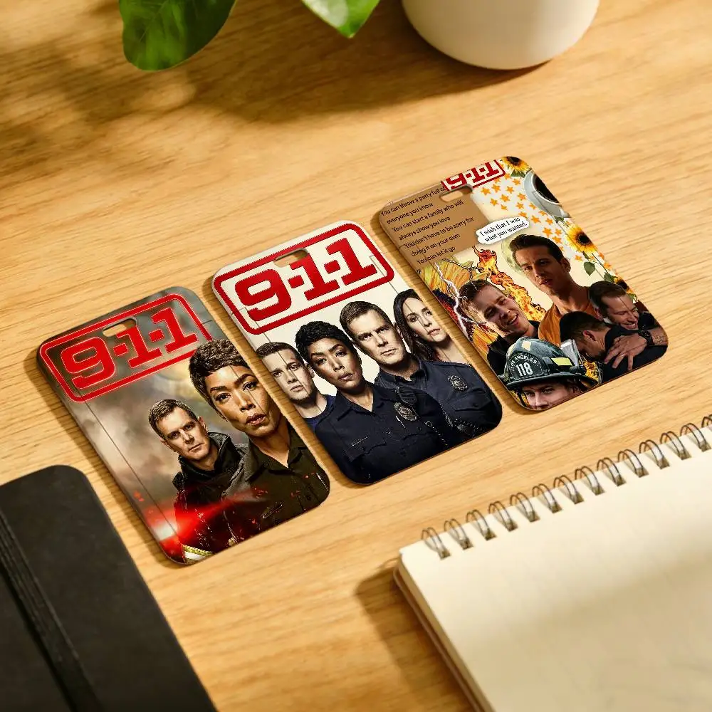 9-1-1 TV Series Lanyard Pull Back Clip Holder and Card Holder Rotating Back ID Card Family Gift