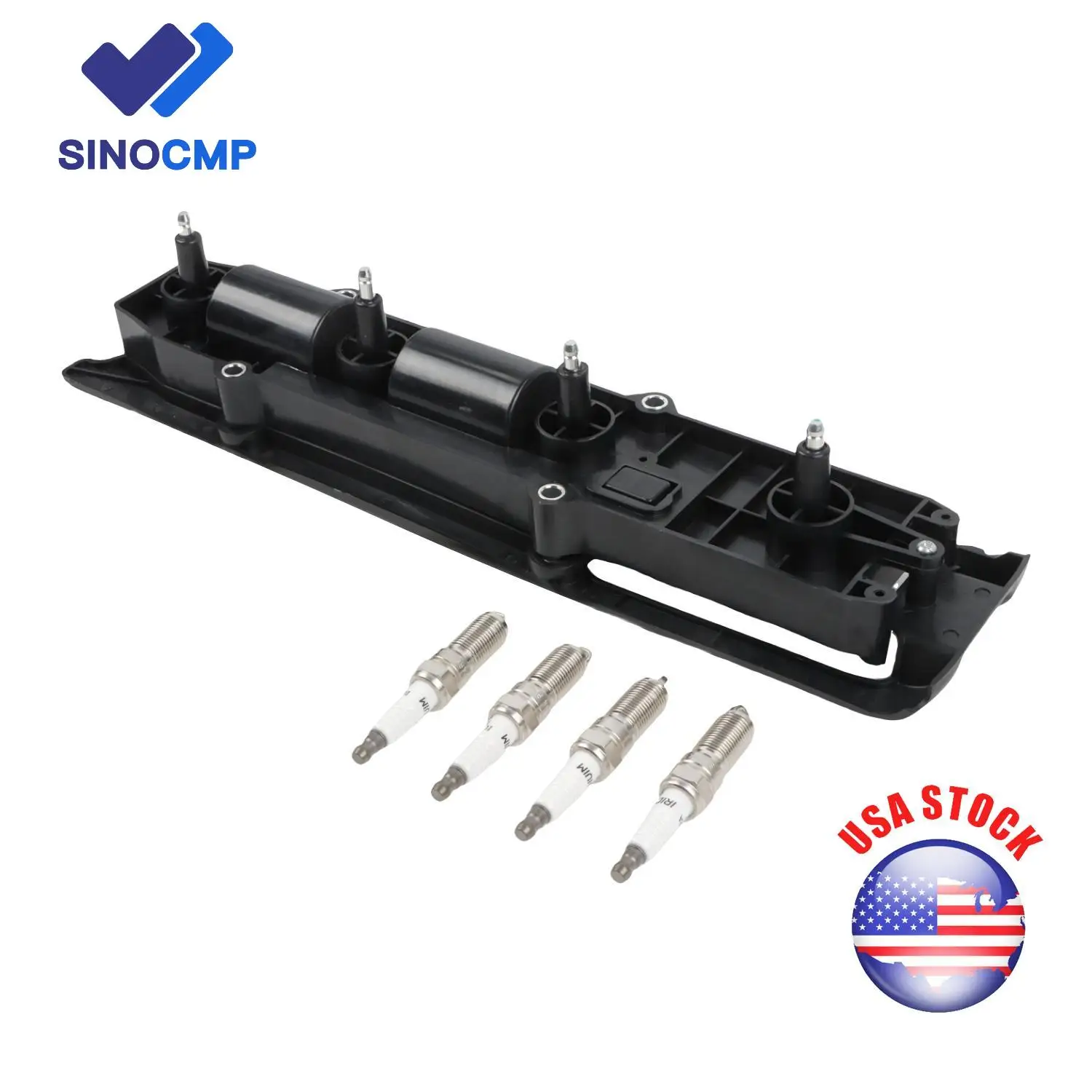 

SINOCMP UF391 C1492 GN10113 CUF391 E411 5019 катушки зажигания + 4 шт. иридиевые свечи зажигания для Chevrolet Malibu 2004-2006