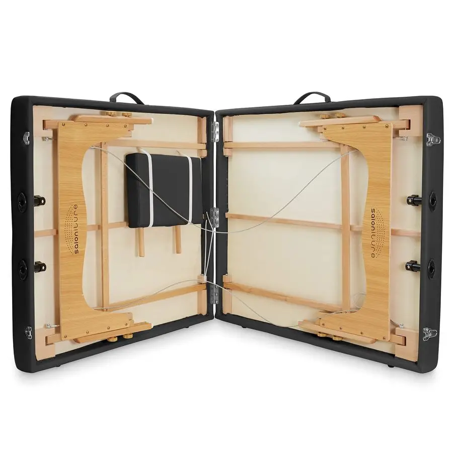 Portable Physical Therapy Massage Table Low to Ground Stretching Treatment Mat Platform Black