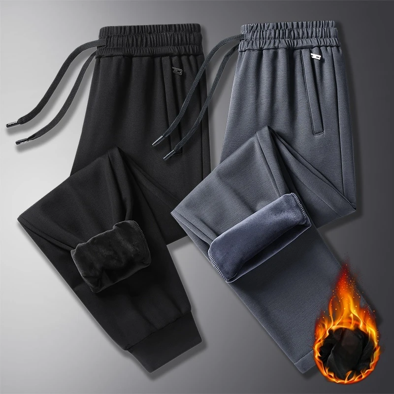 

Зимние теплые повседневные спортивные брюки высокого качества, мужские спортивные штаны больших размеров, джоггеры на флисовой подкладке, термоштаны L-8XL