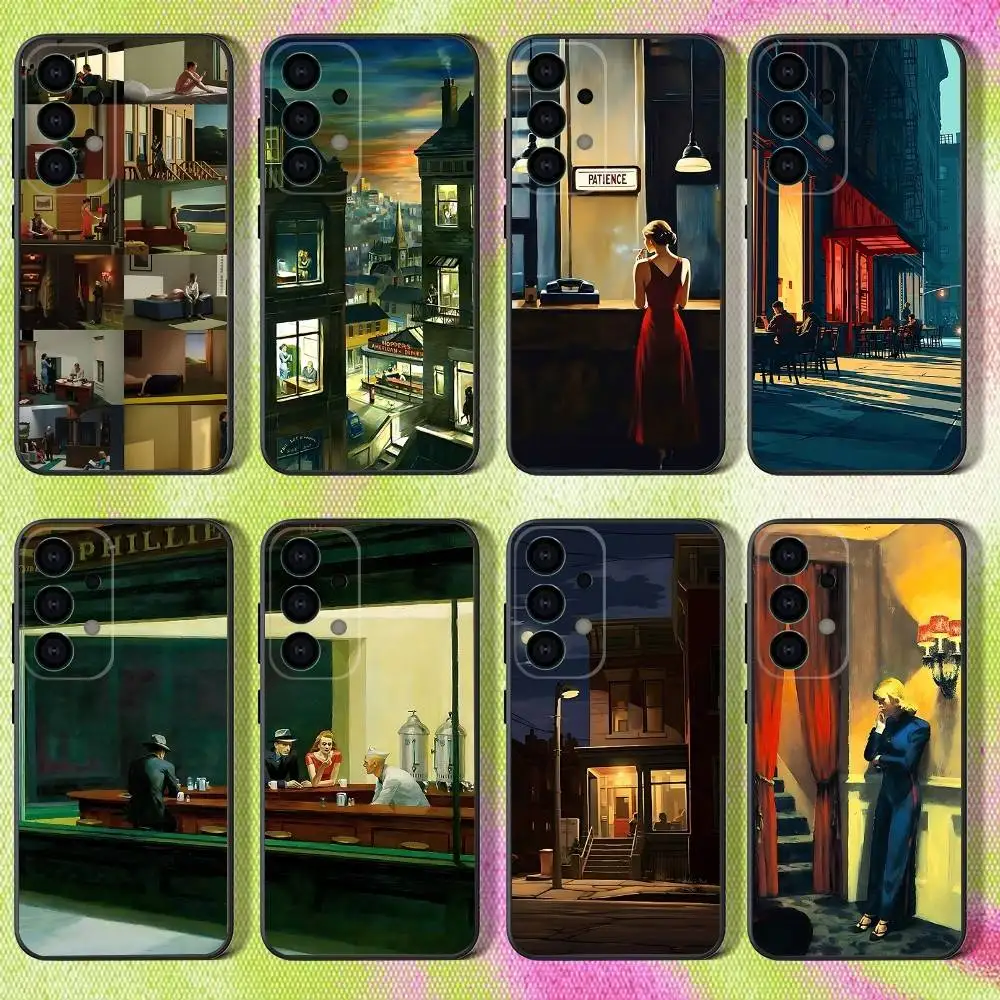 

Nighthawks By Edward Hopper Phone Case For Samsung S25,S24,S21,S22,S23,S30,Ultra,S20,Plus,Fe,Lite,Note,10,9,5G Black Cover