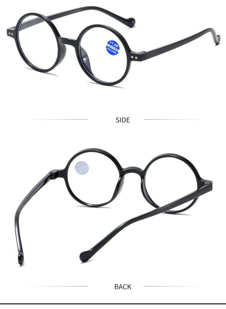 Lesebrille Für Frauen Vintage Runde Rahmen Korrigierende Gläser Männer Hyperopie Presbyopie Lesen Brillen + 1,0 + 1,5 + 2,0 + 2,5 + 3,0 – Detail 7