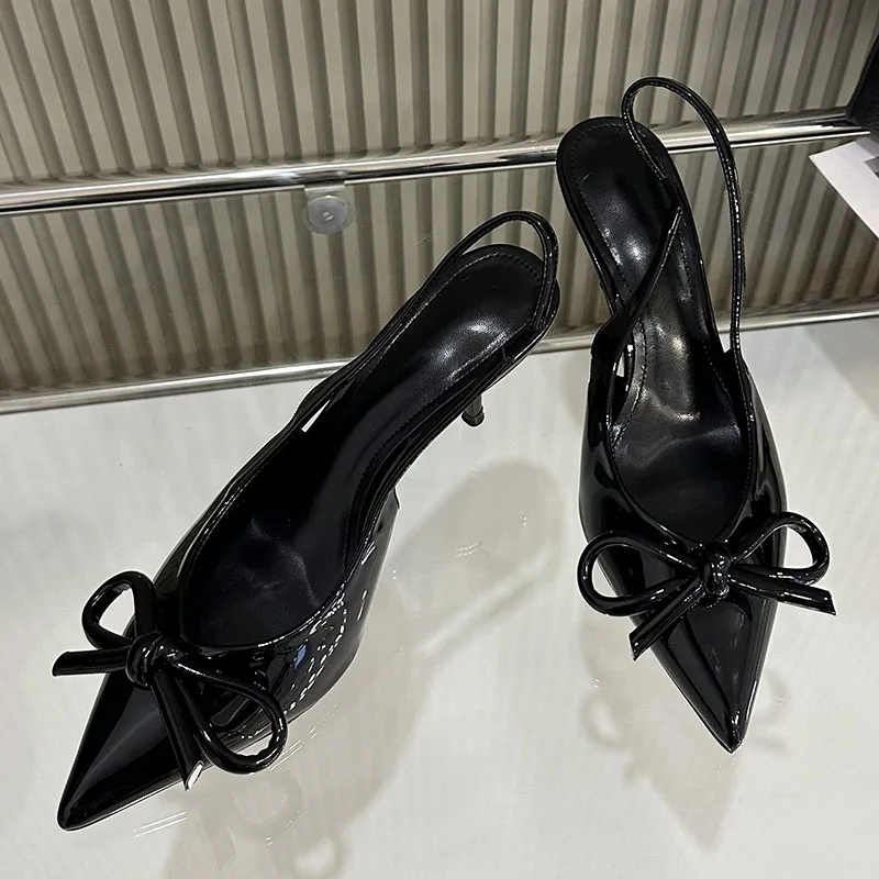 Red Footwear Slingbacks Ladies Heels Shoes Fashion Butterfly-Knot Female Pointed Toe Women High Heels Pumps Shoes New In 2025
