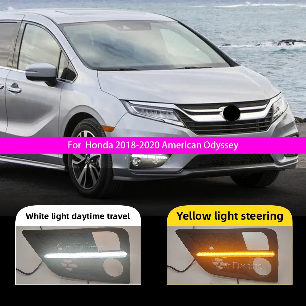 

For Honda Odyssey US 2018-2020 EX-L/EX/Touring LED Fog Light Bezels | DRL + Turn Signal | ABS Housing
