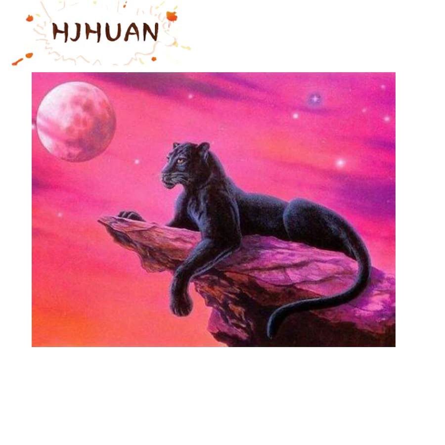 

5D Diamond Painting Abstract moon lion Full Round square Drill Mosaic Diamond Embroidery Cross Stitch Kit Home Decor Art picture