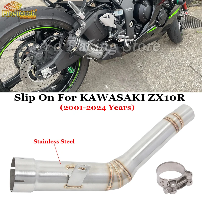 

Slip On For Kawasaki Ninja ZX-10R ZX10R ZX 10R 2021 2022 2023 2024 Motorcycle Exhaust Middle Mid Link Pipe Motorbike Muffler