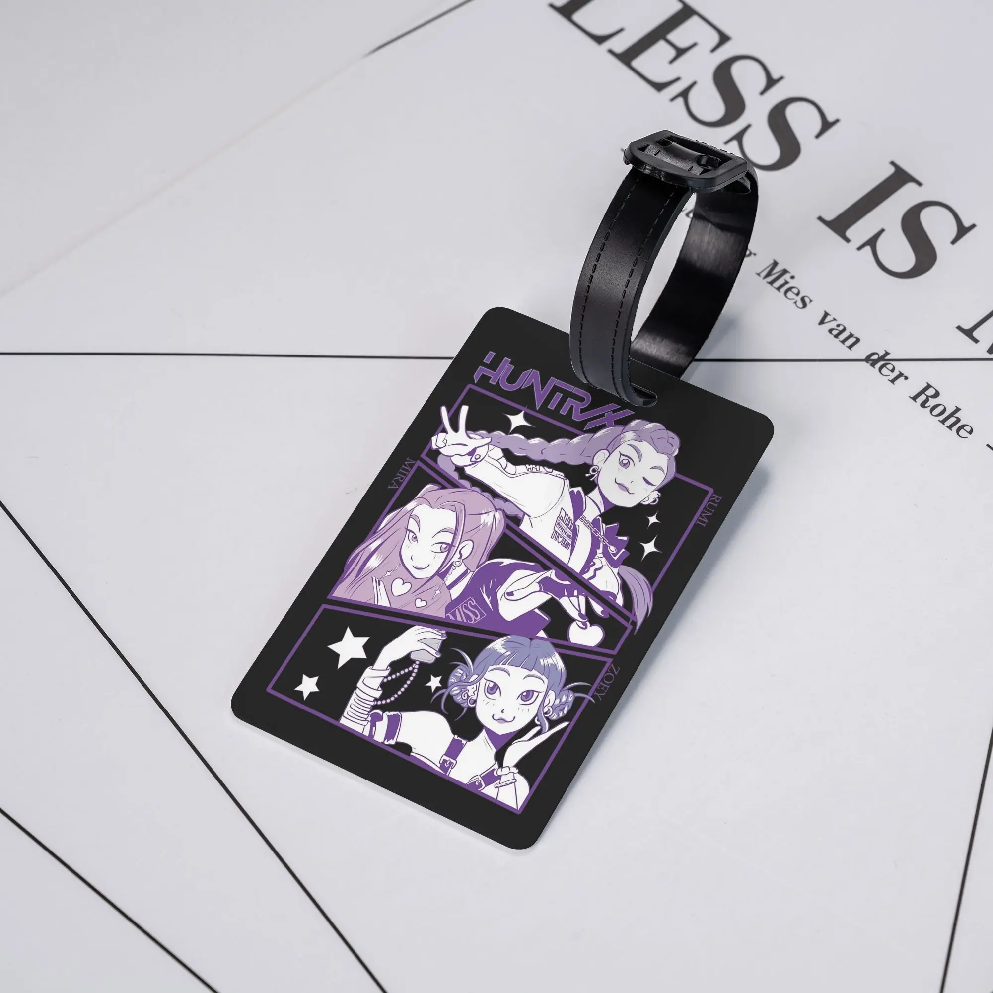 

KPop Demon Hunters Huntrix Luggage Tags Travel Accessories Baggage Boarding Tags Luggage Bag Case Tags ID Address Travel Label