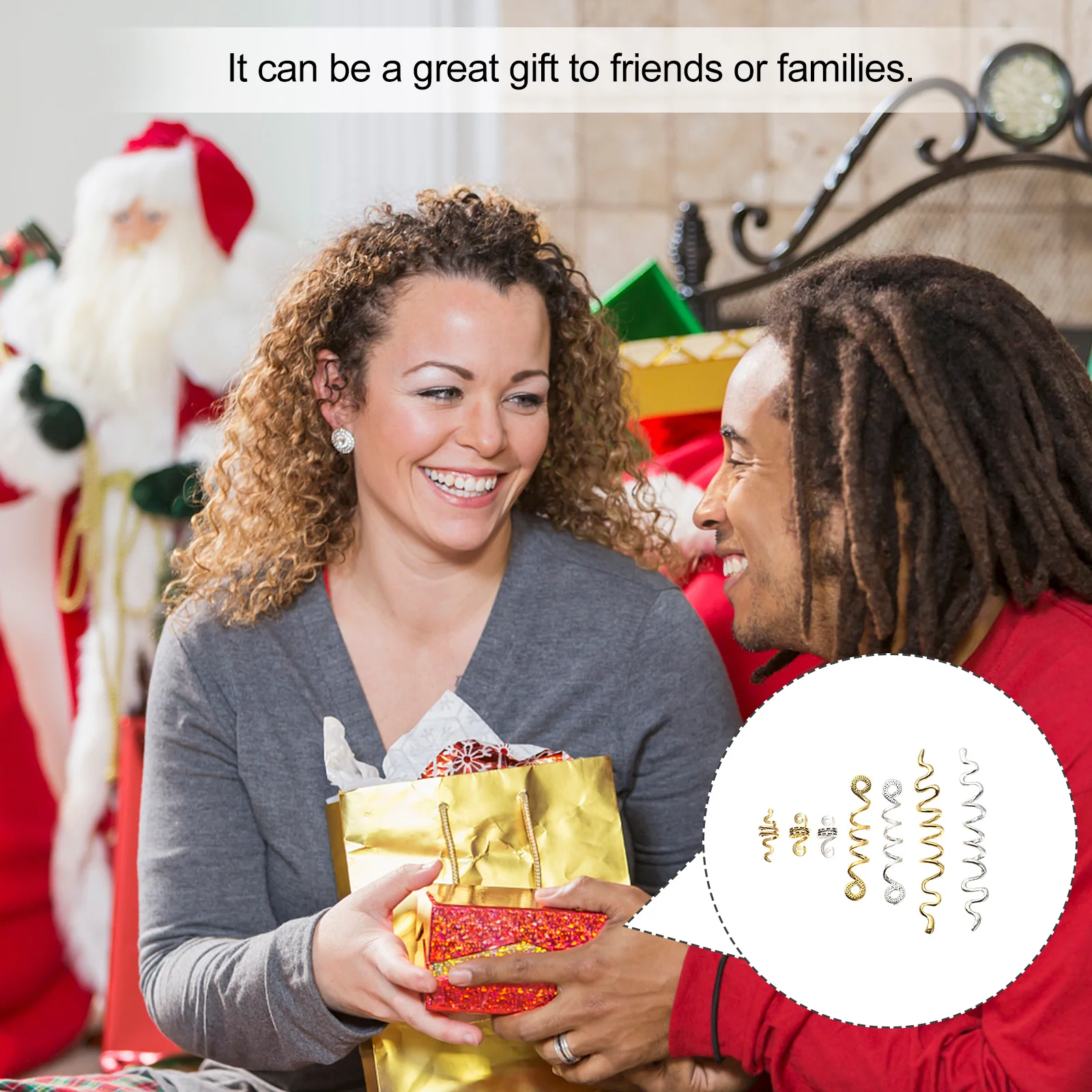 

16Pcs African Dreadlock Hair Accessories Spiral Hair Beads Dreadlocks Cuffs Braiding Jewelry Locs Beads Clip Dreadlocks Cuffs