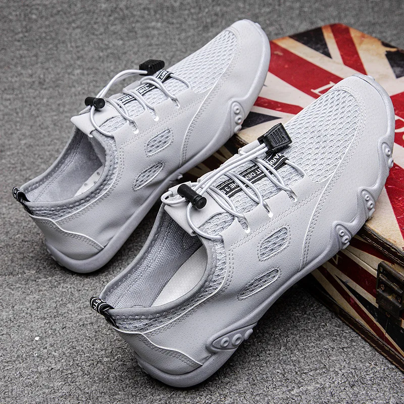 Men's shoes wholesale new spring summer driving shoes net face bean shoes breathable claws trend men's lace-up casual shoes M451