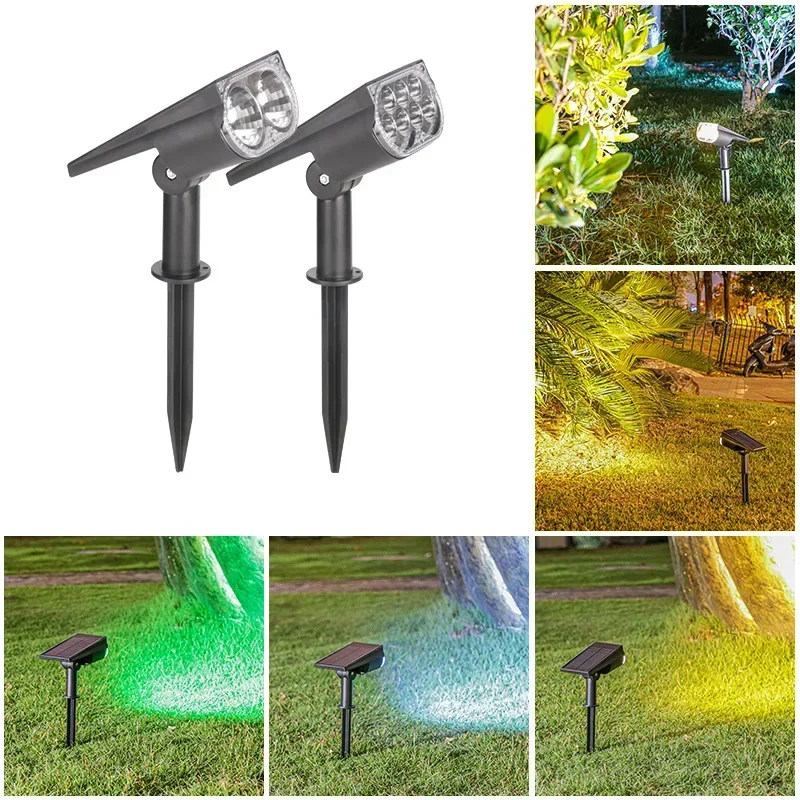 Refletor solar super brilhante ao ar livre, dupla finalidade, luz de paisagem, luz de projeção, decoração para pátio, jardim, villa