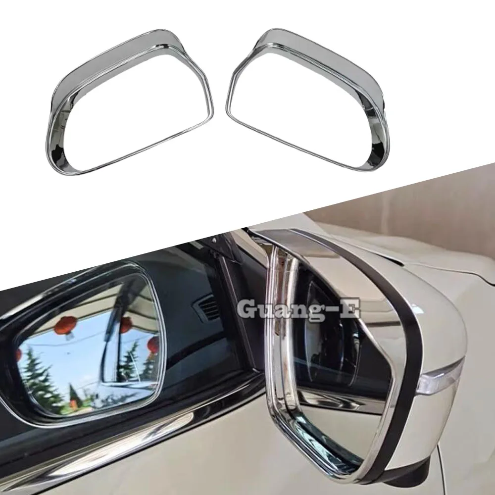 Rear Rearview Side Glass Mirror Trim For VW Audi Q3 2013 2014 2015 2016 2017 2018 Frame Rain Shield Sun Visor Shade ABS Chrome