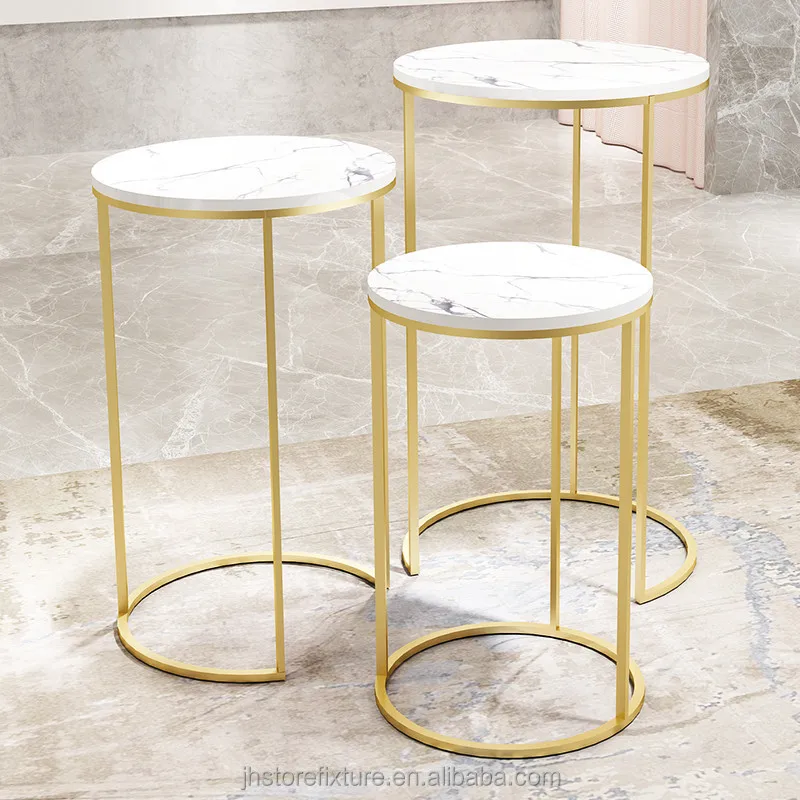 Golden Commercial Heavy Duty Hangers Clothing Store Racks Assembly Round Display Rack S Type Disassembly Coat Stand