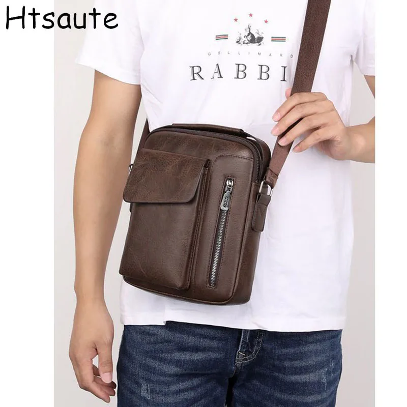 

Брендовые мужские сумки на плечо для iPad 8 дюймов, мужские сумки через плечо из искусственной кожи с клапанами, деловая мужская однотонная сумка-мессенджер с клапаном, дорожная сумка