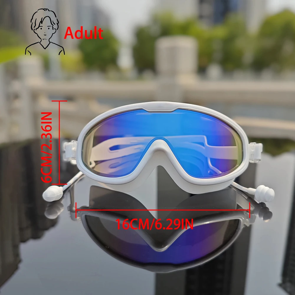 Unisex Large Frame Diving Goggles High‑Elastic Strap Skin‑Friendly for Adults Camping Pool Game Coastal Excursion