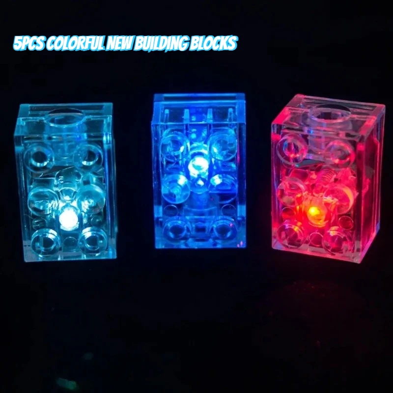 5 pièces nouveaux blocs de construction briques colorées LED émettant de la lumière bébé Compatible blocs modèles enfants jouets pour enfants cadeaux d'anniversaire