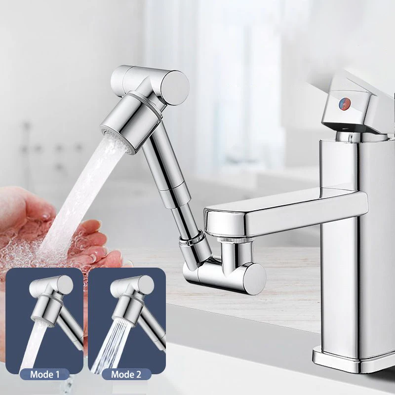 Universal 1440° Rotation Faucet Extender Metal Copper Spray Head Tap Extension Kitchen Sink Faucet Aerator Extender 2 Spray Mode