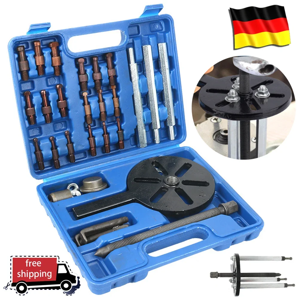 Extracteur de roulement à 3 mâchoires, outil de démontage de roulements intérieurs et extérieurs, extracteur multifonction pour 6005-6010 6205-6210 6305-6310, kit universel d'extracteurs de roulements à trois mâchoires, outil d'extraction intérieur et extérieur avec 6 tailles d'accessoires de démontage pour la réparation automobile