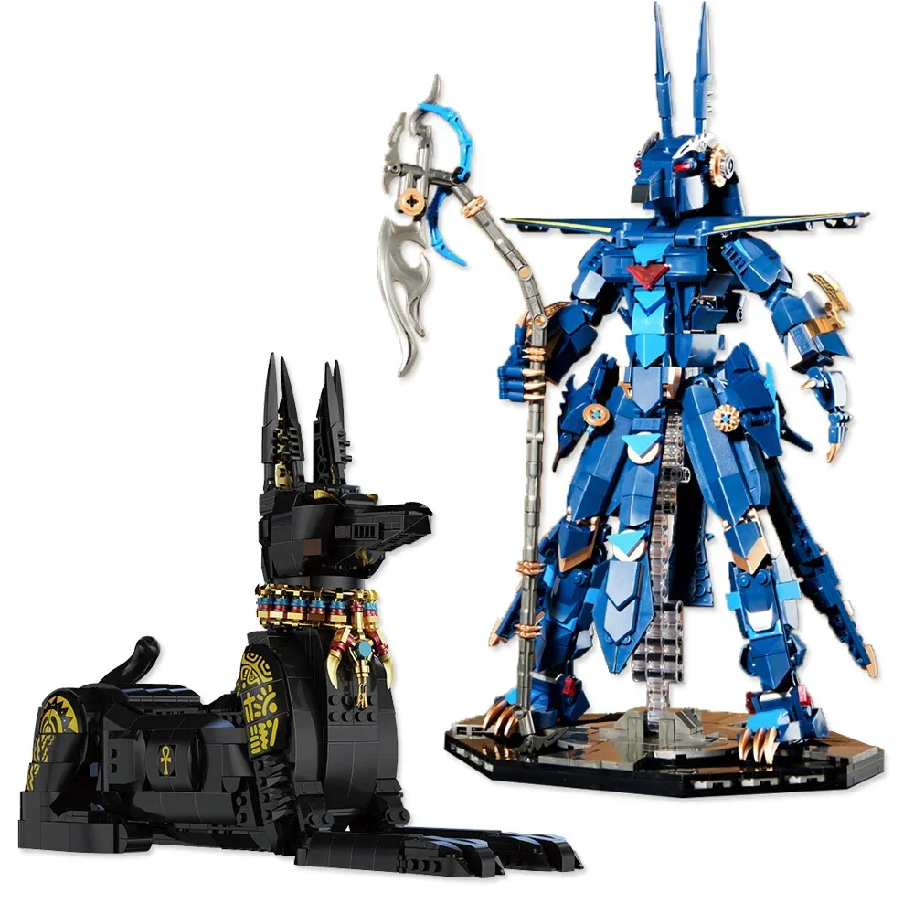 Ägyptisches Anubis-Bausatz – 3D-Pharao-Todesgott-Modell, 997 Stück/1208 Stück schwarze Hundefiguren-Sammlung, Dekor für Weihnachtsgeschenke
