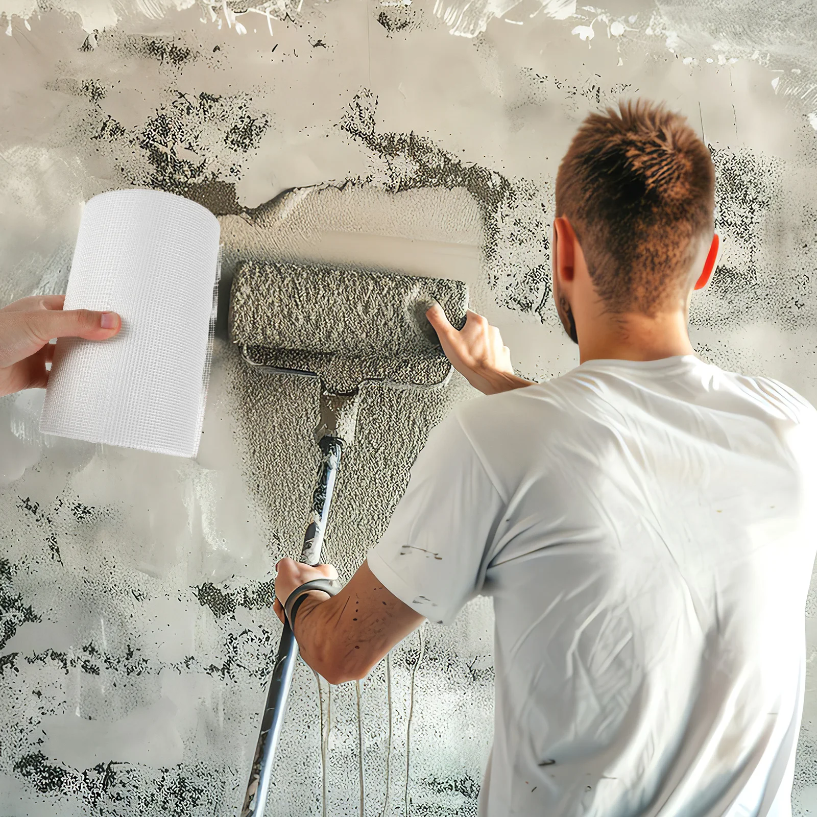 

Fiberglass Drywall Mesh Tape Self Adhesive -Resistant for Seamless Wall Repair Interior and Exterior