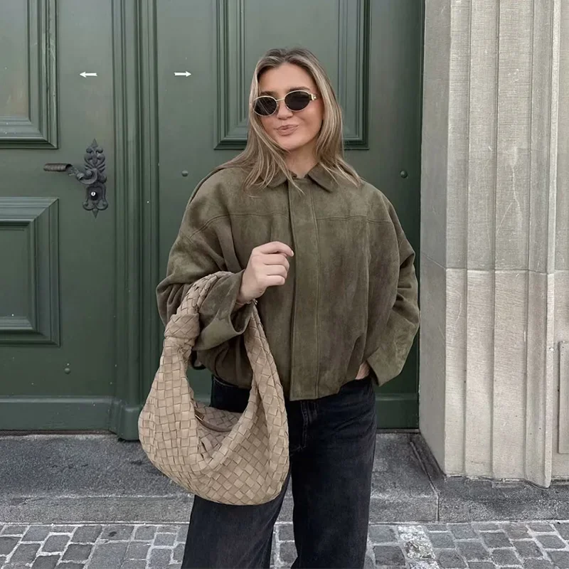 

Женские куртки-бомберы, пальто, модные свободные пальто с отложным воротником и длинными рукавами, винтажная женская верхняя одежда, шикарные топы