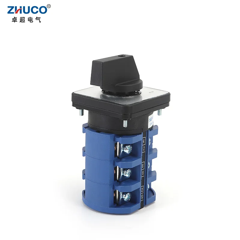 ZHUCO SZW26/LW26-63 63A 660V ON OFF ON Ganrator Universal Rotary Change Over Cam Switch 1/2/3/4 Phases 4/8/12/16 Terminals