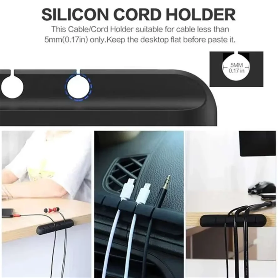 

3/5/7pcs Silicone USB Cable Organizer Cable Winder Desktop Tidy Management Clips Cable Holder for Mouse Headphone Wire Organizer