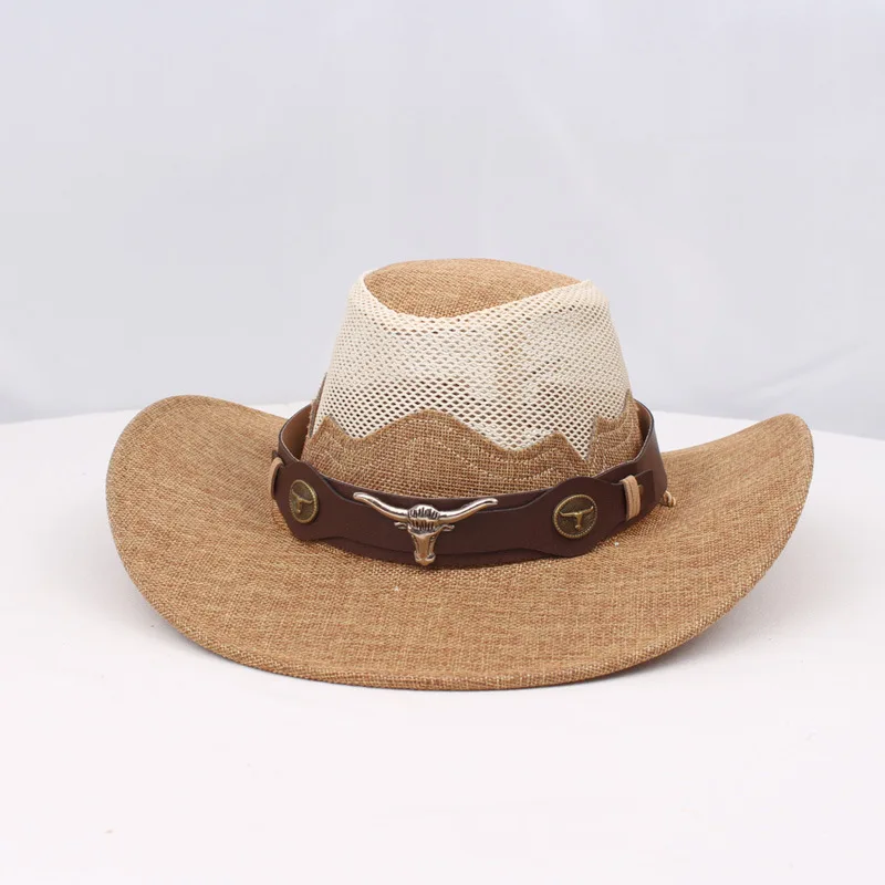 Western Cowboy Hat for Men and Women Couples Summer Outdoor Travel Sun Protection Vacation Beach Hat Tibetan Hat