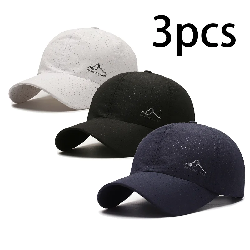 Couple's 3-Pack Quick Dry Breathable Baseball Caps, Lightweight Mesh Sun Hats for Running & Outdoor Activities, image 2