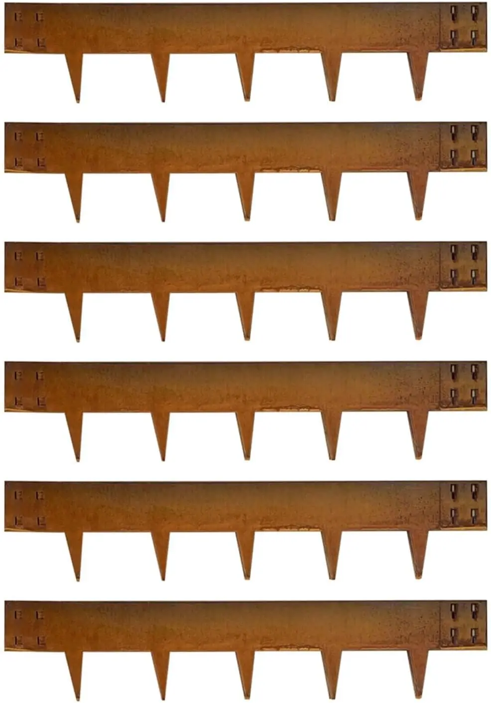 

Садовые бордюры из кортеновской стали, 8 дюймов, металлические, с эффектом ржавой патины, для газона и улицы - 6 шт.