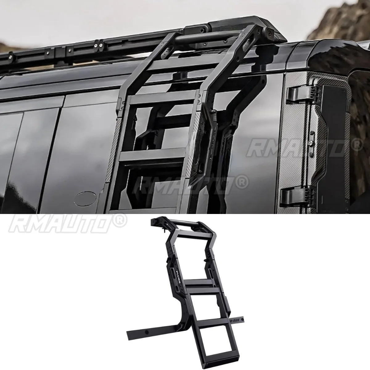 

Tailgate Climbing Ladder Roof Climbing Expansion Luggage Rack Ladder Ladder For Land Rover Defender 90 110 2020-2025 Body Kit