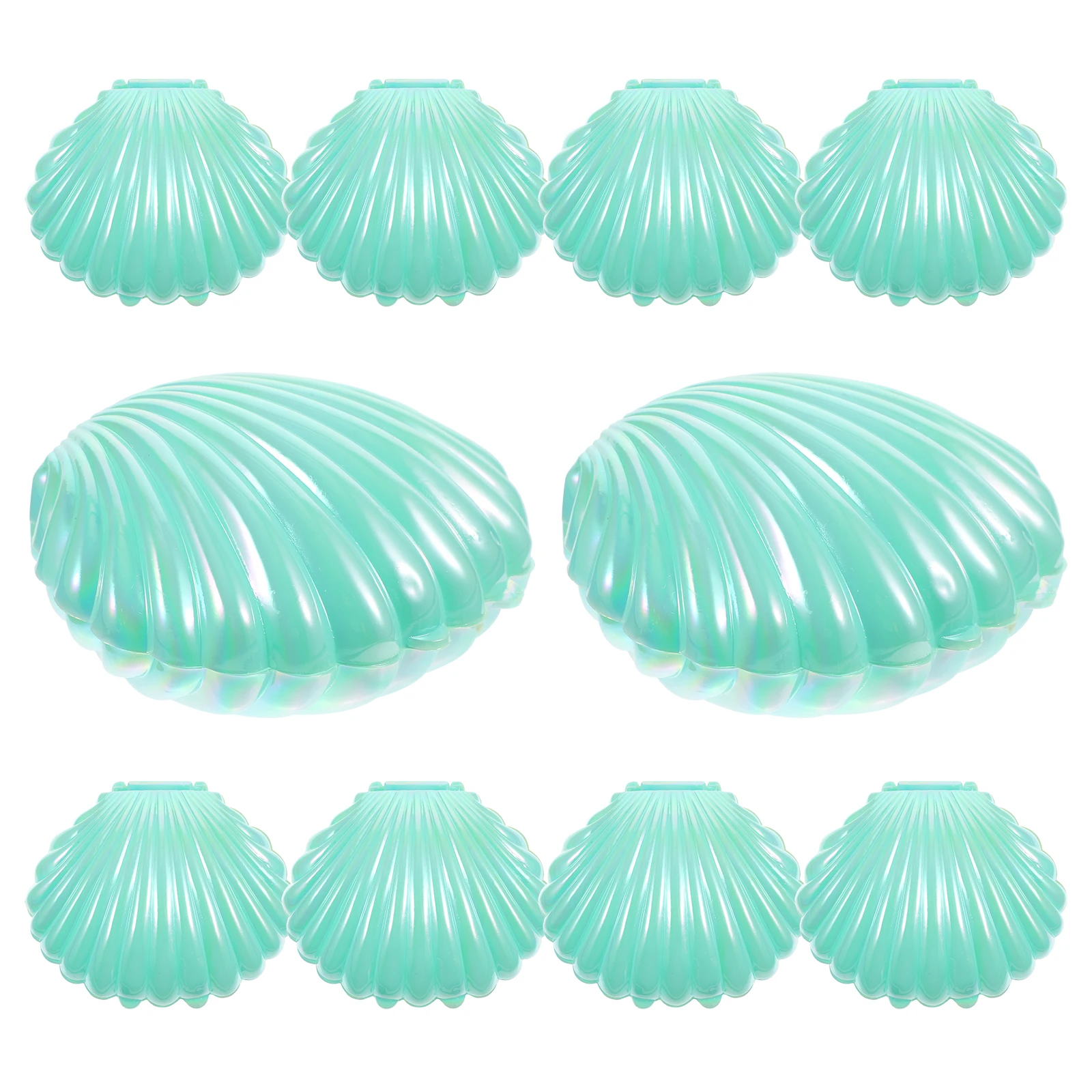 

10 Pcs Pearlescent Seashell Candy Boxes Plastic Party Favor Containers Wedding Gift Sweets Storage Shell Jewelry Box