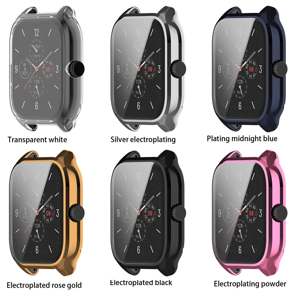 Soft Protective Cover For Amazfit GTS 4 3 2 2E Case Full Screen Protector Shell Bumper Plated Cases For Amazfit GTS4
