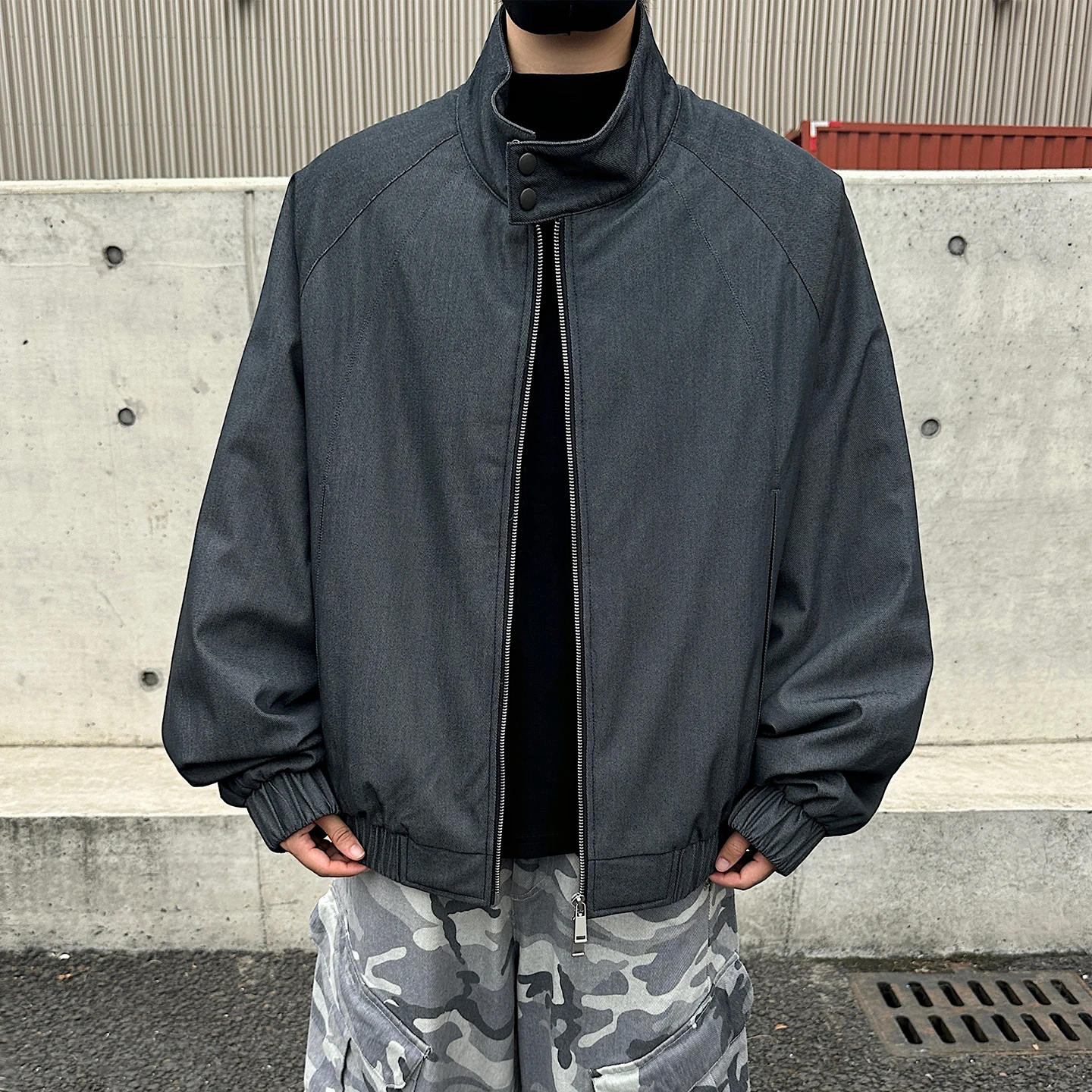 

Men's Biker Leather Cotton Jaet Retro American Street Sle Stand Collar ort Length Loose Fit Youthful Trend Outerwear