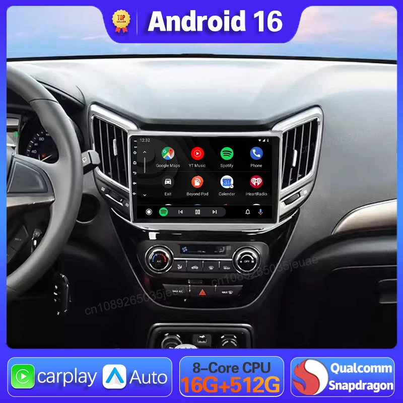 Android 16 Car Radio For Changan CS15 2016 2017 2018 2019 2020 Carplay Auto GPS Multimedia 2 Din Head Unit BT DSP Stereo Video