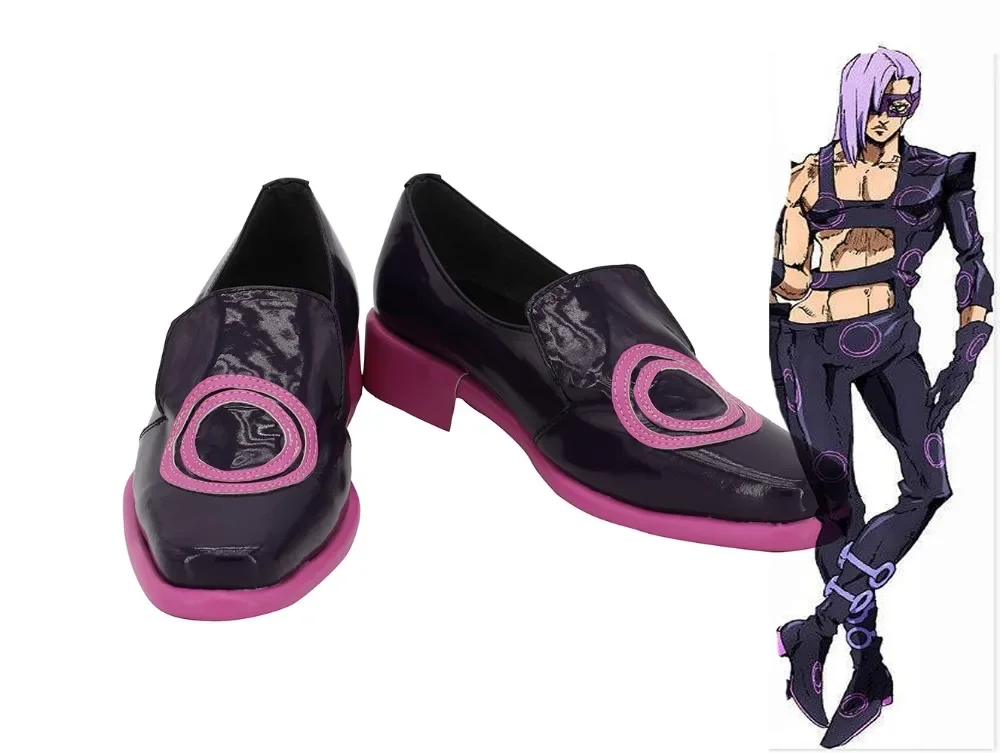 JoJo's Bizarre Adventure Melone Cosplay Boots Black Shoes Custom Made Any Size for Boys Girls Cosplay