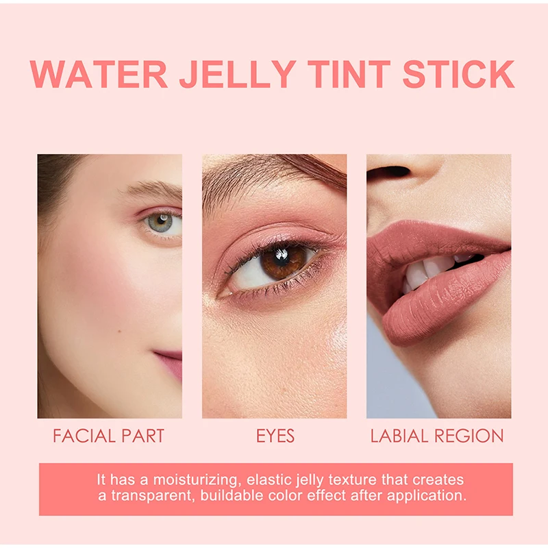 Nowy róż do makijażu w sztyfcie Lip Tinted Cooling Water Jelly Tint Jelly Blush Stick Watercolor Multi-use Natural Lasting Contour Stick