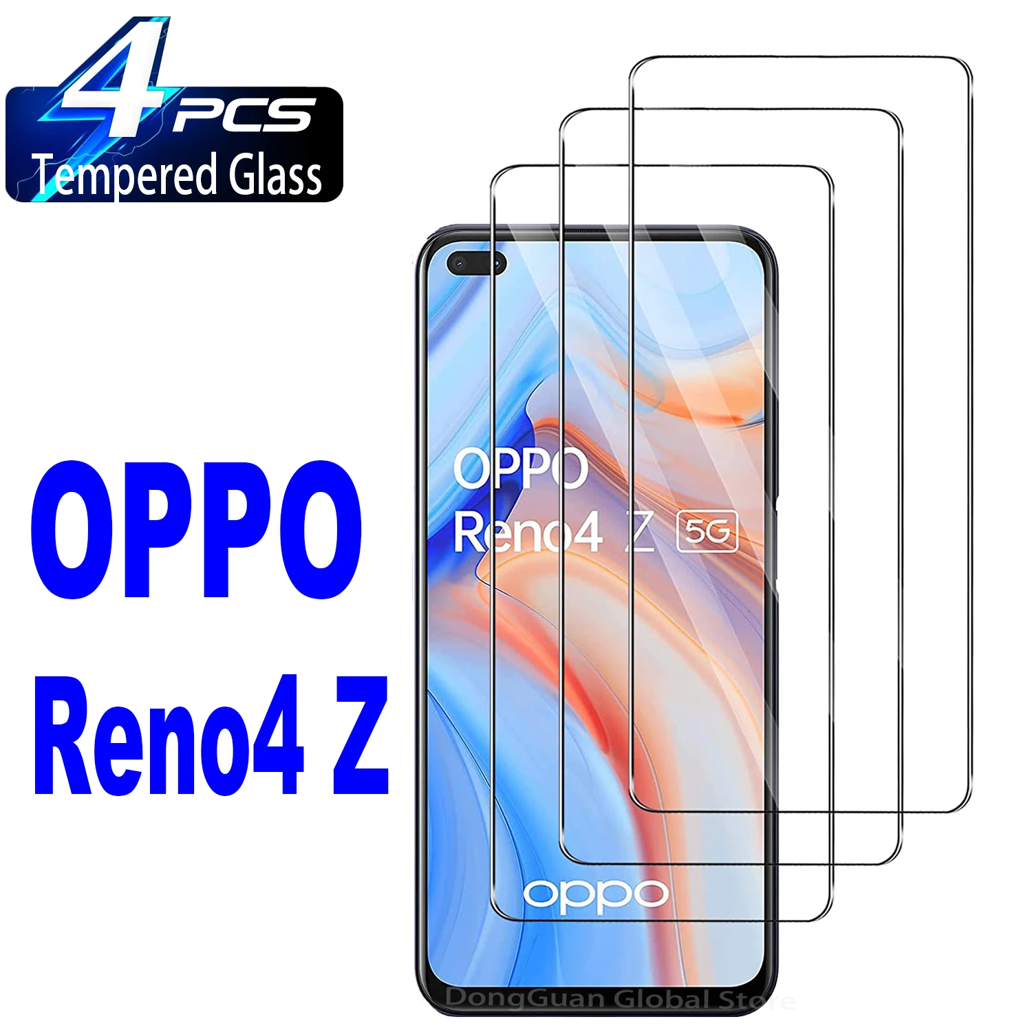 

2/4Pcs Tempered Glass For Oppo Reno4 Z 5G Screen Protector Glass Film
