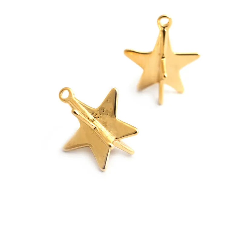 18K Gold Color Brass Small Star Charms High Quality Diy Jewelry Making Supplies Necklace Earrings Accessories for Women