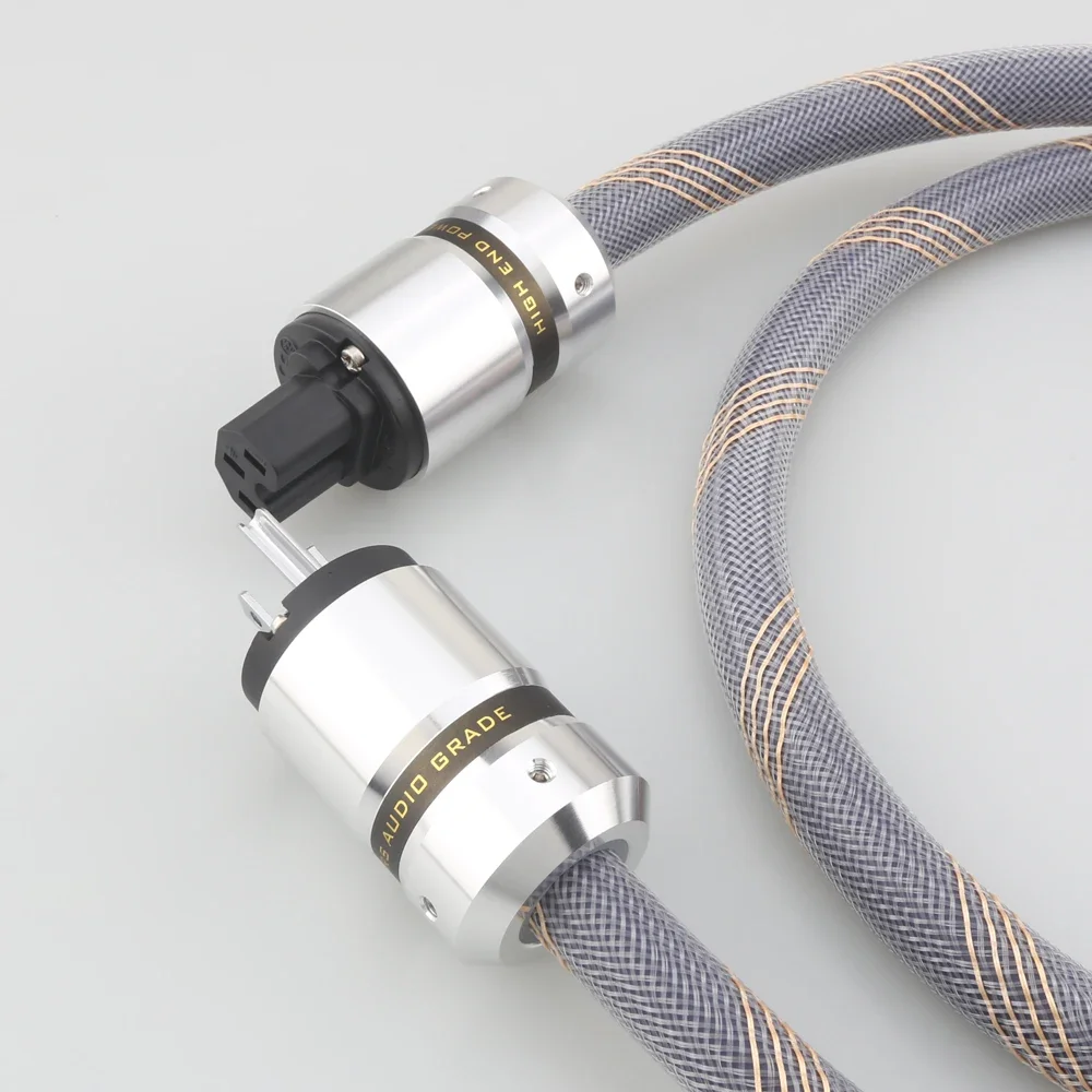Высококачественный кабель питания 12AWG, аудиофильский кабель питания с родиевым покрытием, США, ЕС, переменный ток, Hi-Fi, шнур питания C13, сетевой шнур питания